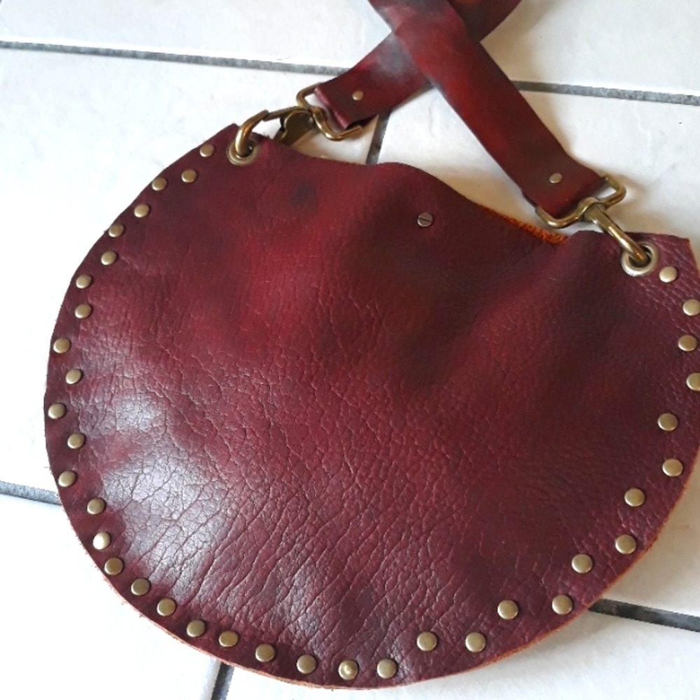 Handcrafted/Brown Leather/Boho Style Hobo Bag by J.Monique - Picture 7 of 10